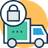 Truck delivering safely icon