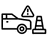 A car with training cone icon
