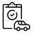 Car with checklist icon